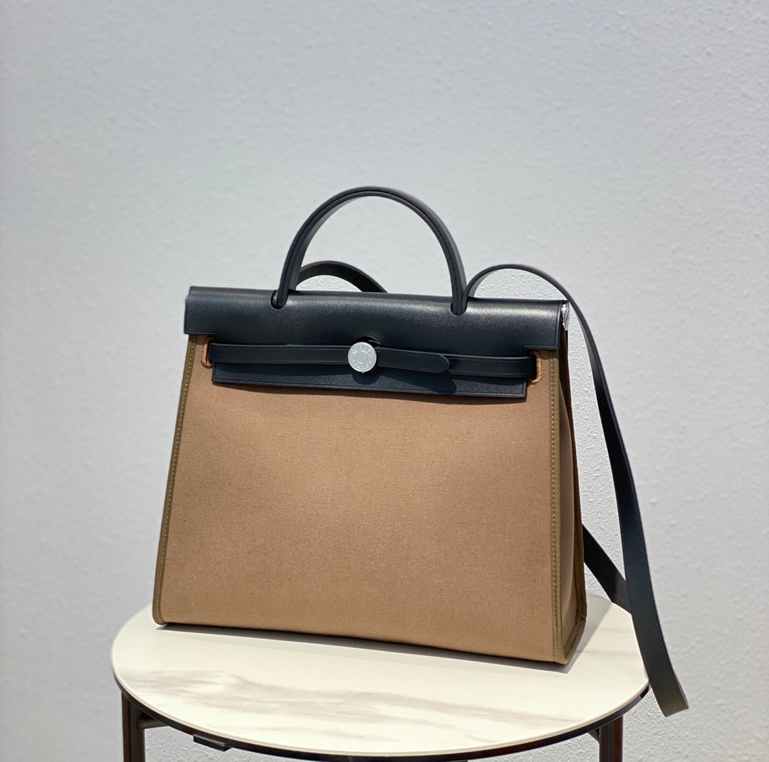 Herbag 31 Toile Lona Marrón Piel de Vaca Negra