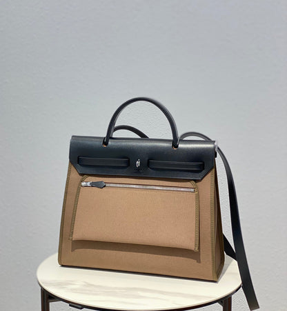 Herbag 31 Toile Lona Marrón Piel de Vaca Negra