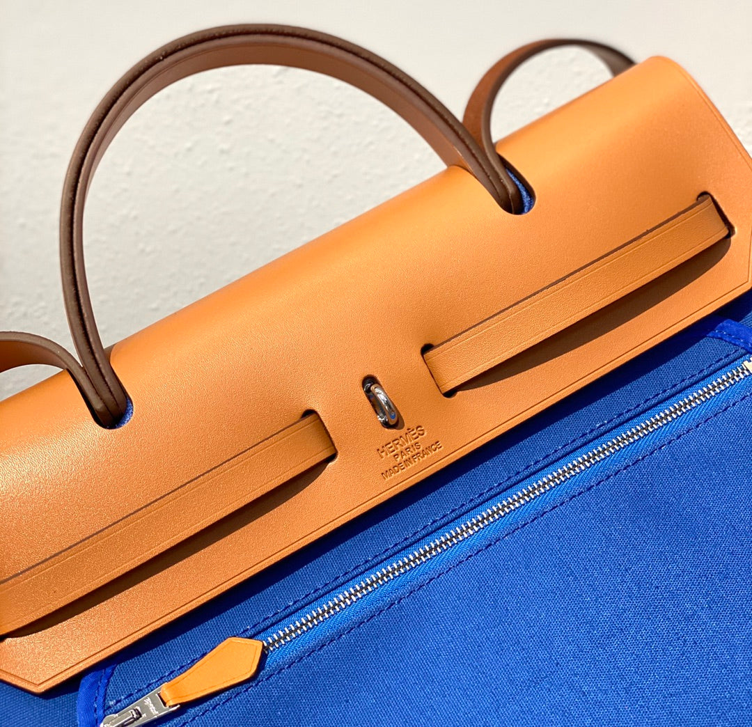 Herbag 31 Toile Lona Azul Piel de Vaca Dorada