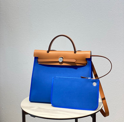 Herbag 31 Toile Lona Azul Piel de Vaca Dorada