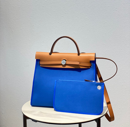 Herbag 31 Toile Lona Azul Piel de Vaca Dorada