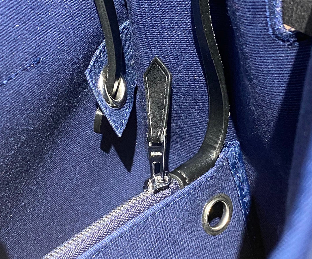 Herbag 31 Toile Lona Azul Piel de Vaca Negra