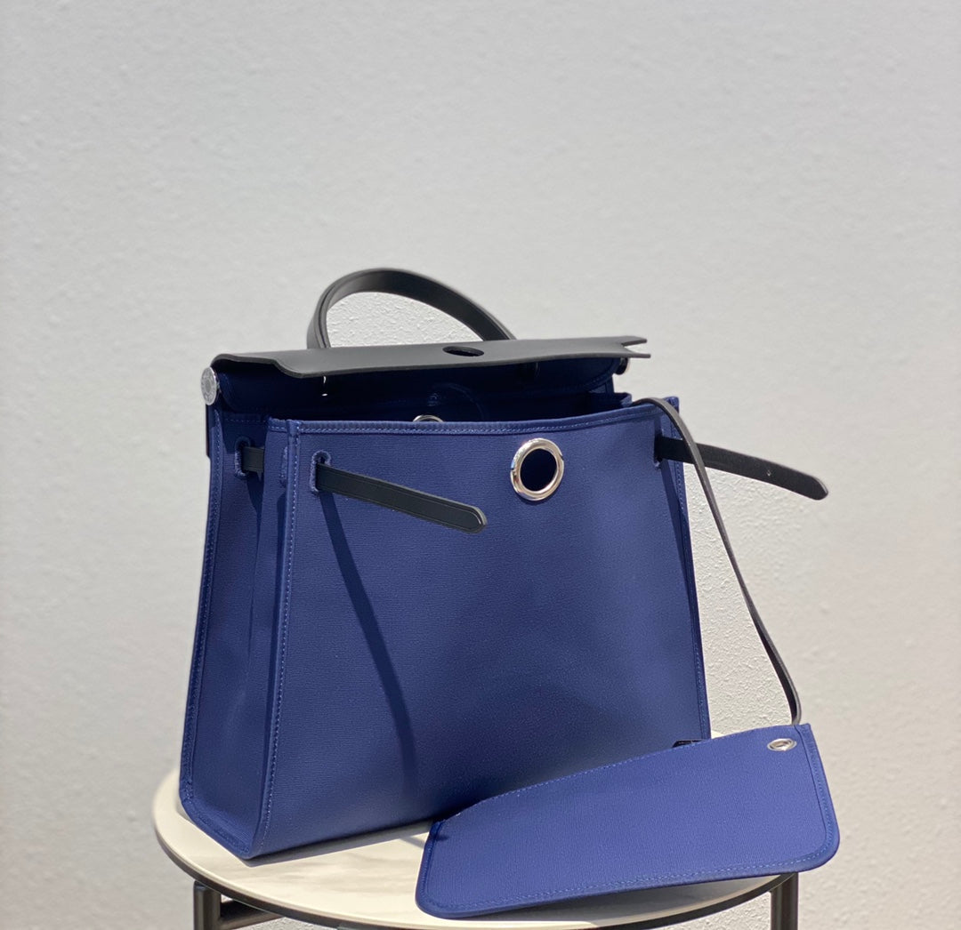 Herbag 31 Toile Lona Azul Piel de Vaca Negra