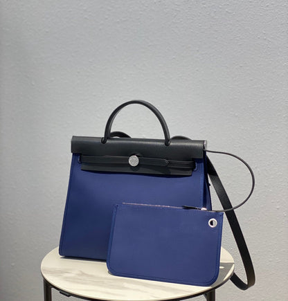 Herbag 31 Toile Lona Azul Piel de Vaca Negra