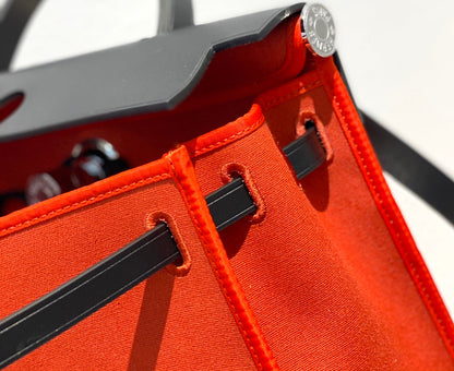 Herbag 31 Toile Lona Roja Naranja Piel de Vaca Negra