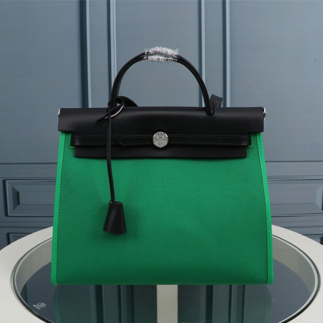 HM HERBAG ZIP 31 LONA VERDE MAR Y NEGRO