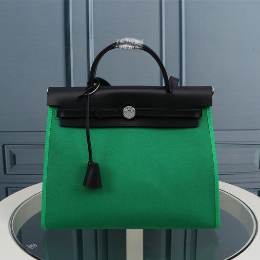 HM HERBAG ZIP 31 LONA VERDE MAR Y NEGRO