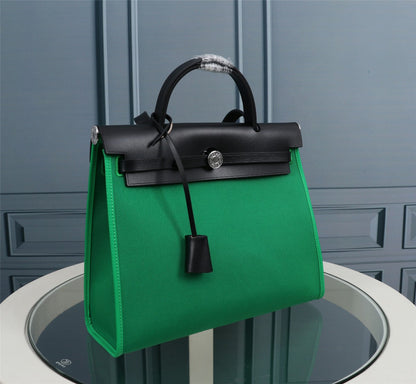 HM HERBAG ZIP 31 LONA VERDE MAR Y NEGRO