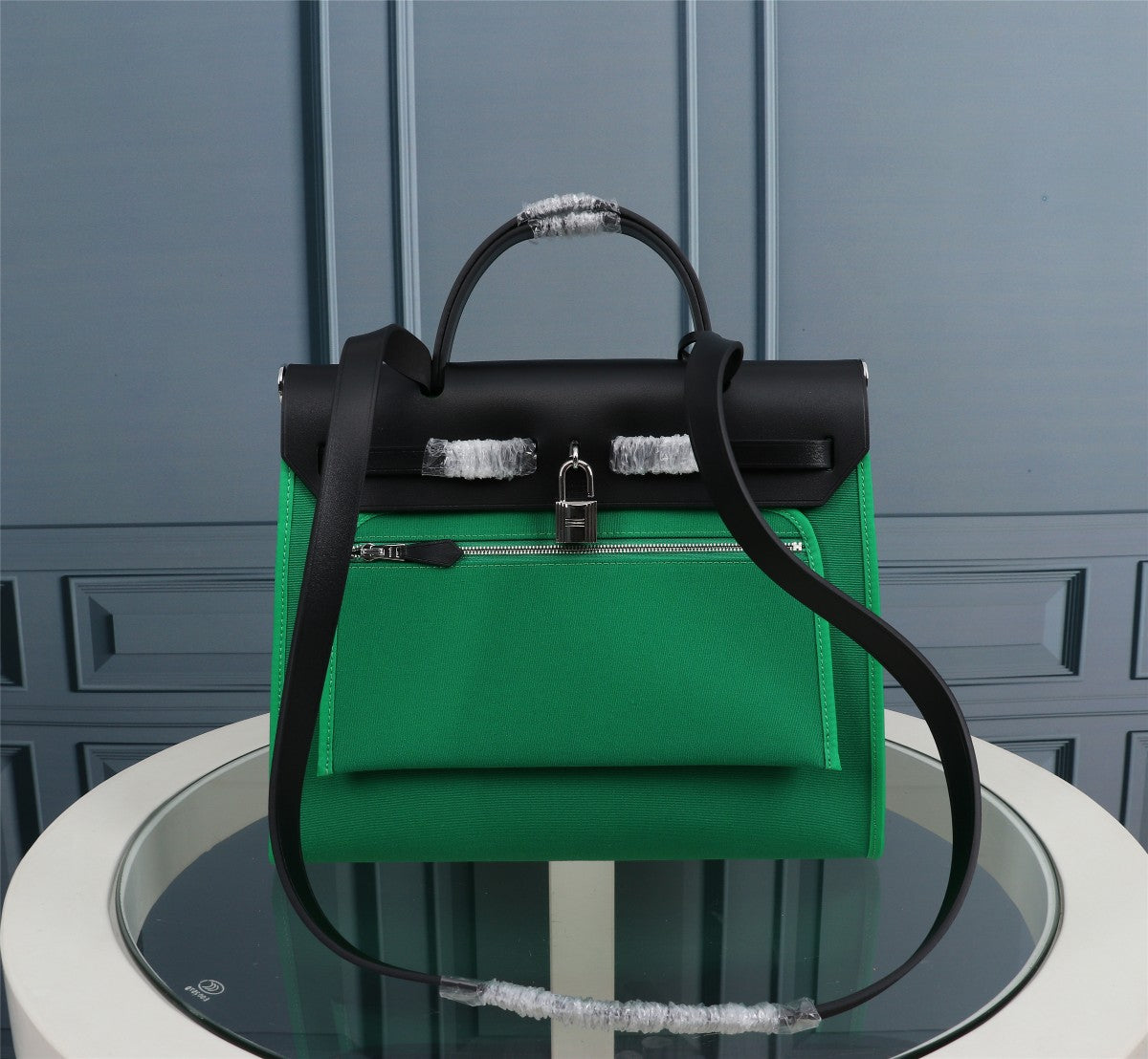 HM HERBAG ZIP 31 LONA VERDE MAR Y NEGRO