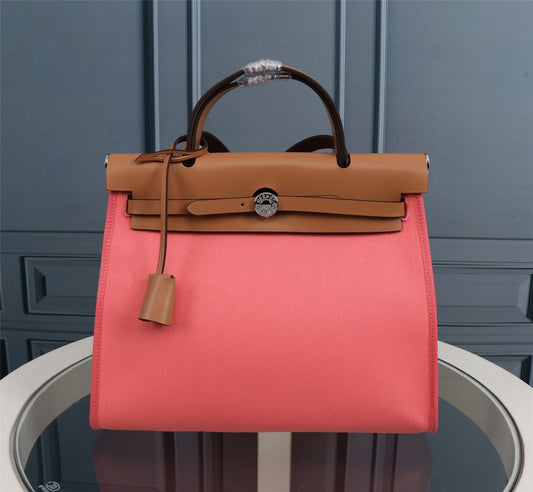 HM HERBAG ZIP 31 LONA CORAL Y COBRE