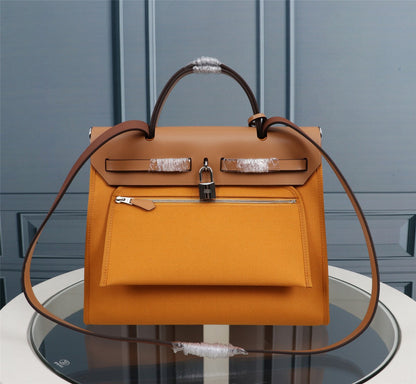 HM HERBAG ZIP 31 LONA ZANAHORIA Y COBRE