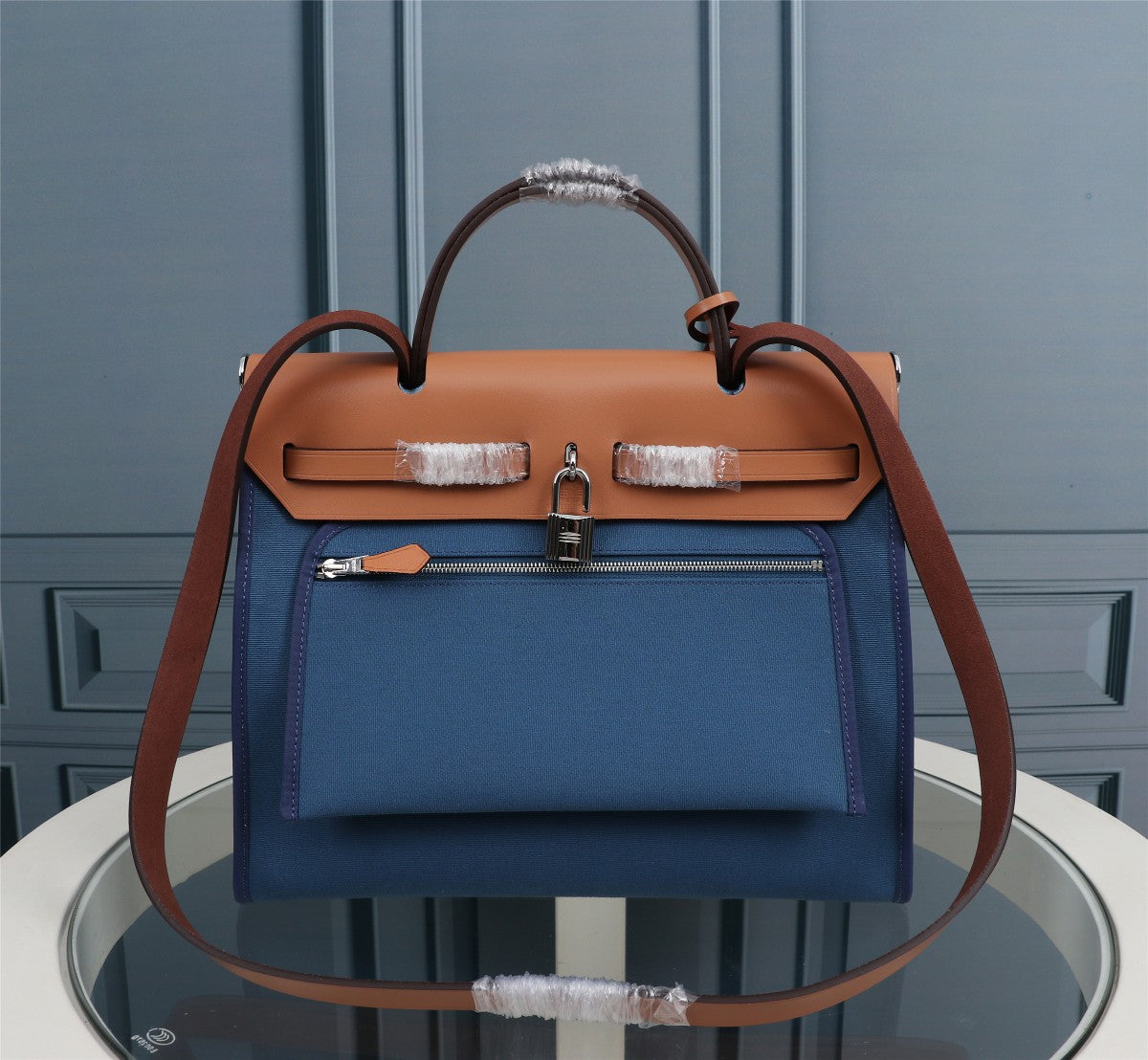 HM HERBAG ZIP 31 LONA EGEO Y COBRE