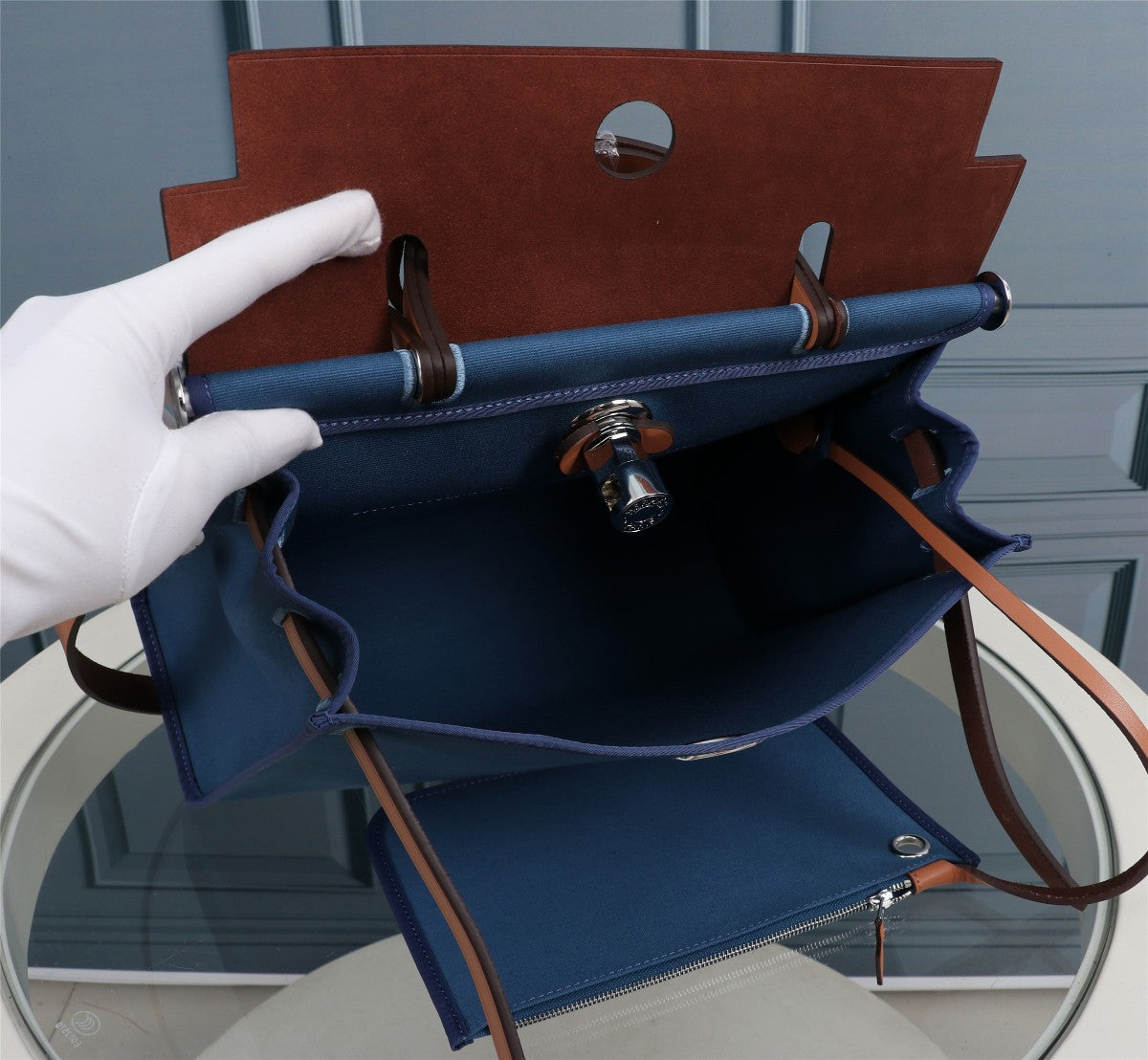 HM HERBAG ZIP 31 LONA EGEO Y COBRE