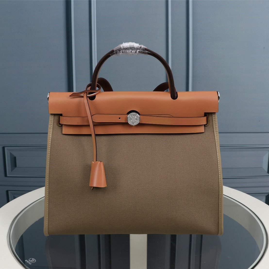 HM HERBAG ZIP 31 LONA OLIVA Y BRONCE