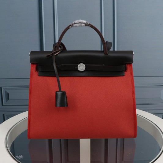 HM HERBAG ZIP 31 LONA ROJA Y NEGRA