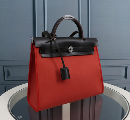 HM HERBAG ZIP 31 LONA ROJA Y NEGRA
