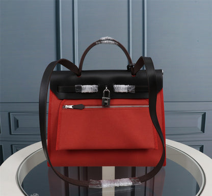 HM HERBAG ZIP 31 LONA ROJA Y NEGRA