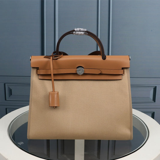 HM HERBAG ZIP 31 LONA CAQUI Y BRONCE