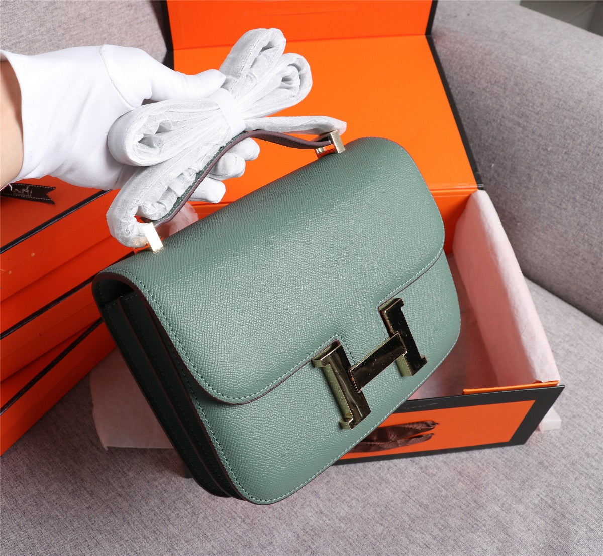 BOLSAS HM CONSTANCE 22 EPSOM VERDE CAZADOR