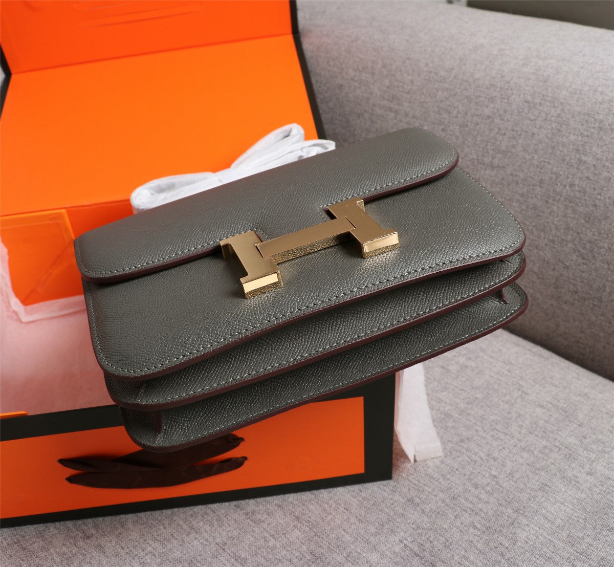 BOLSAS HM CONSTANCE 22 EPSOM GRIS PELTRE