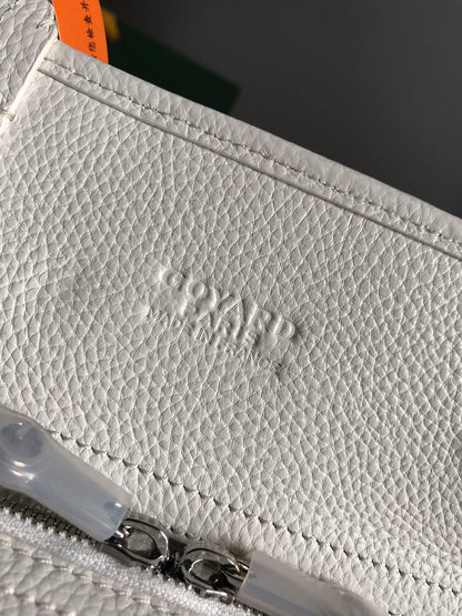 BOLSO HARDY PM 40 EN LONA GOYARDINE BLANCA Y ADORNO DE CUERO TAURILLON