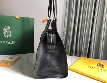 BOLSO HARDY PM 40 EN LONA GOYARDINE NEGRA Y ADORNO DE CUERO TAURILLON