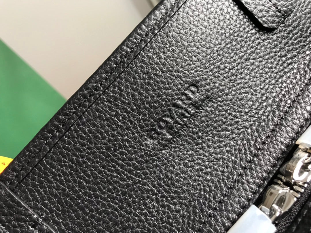 BOLSO HARDY PM 40 EN LONA GOYARDINE NEGRA Y ADORNO DE CUERO TAURILLON