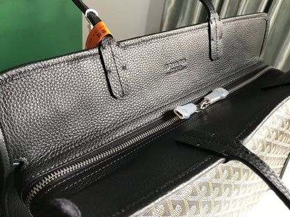 BOLSO HARDY PM 40 EN LONA GOYARDINE NEGRA Y ADORNO DE CUERO TAURILLON
