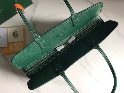BOLSO HARDY PM 40 EN LONA GOYARDINE VERDE Y ADORNO DE CUERO TAURILLON