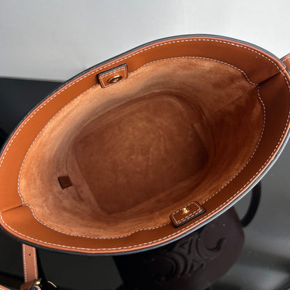 CUBO DE CUIR TRIOMPHE 24 PIEL DE BECERRO MARRÓN JENGIBRE