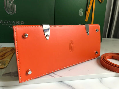 SA?GON PM BAG 28 IN RED ORANGE GOYARDINE CANVAS AND CALFSKIN