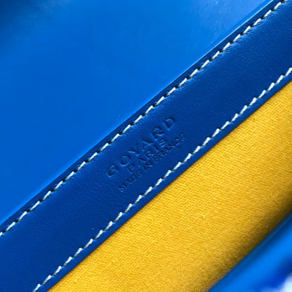 SA?GON PM BAG 28 IN CURIOUS BLUE GOYARDINE CANVAS AND CALFSKIN