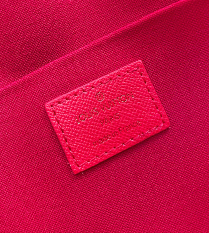 F¨¦LICIE POCHETTE 21 EN TOILE ENDUIT DAMIER EBENE MARRON QUINCAILLERIE OR