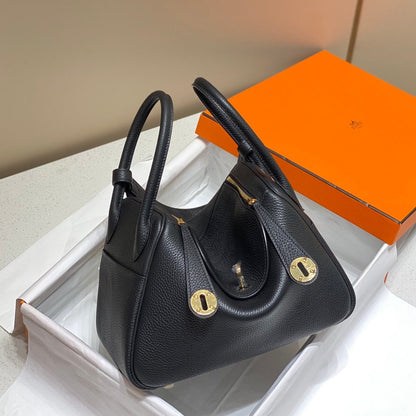 BOLSO HM LINDY 30 NEGRO TAURILLON PIEL CLEMENCE