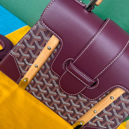 BOLSO SA?GON PM 28 EN LONA GOYARDINE ROSA CAÑÓN Y PIEL DE BECERRO