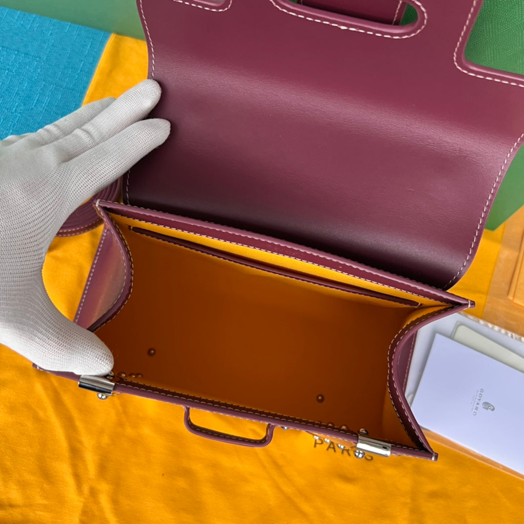 BOLSO SA?GON PM 28 EN LONA GOYARDINE ROSA CAÑÓN Y PIEL DE BECERRO