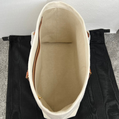 CABAS 44 BOLSO TOTE DE LONA ESTAMPADO BLANCO