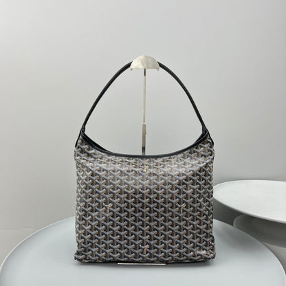 HOBO BOH¨¨ME 34 EN LONA GOYARDINE NEGRA Y PIEL DE BECERRO