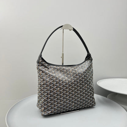 HOBO BOH¨¨ME 34 EN LONA GOYARDINE NEGRA Y PIEL DE BECERRO