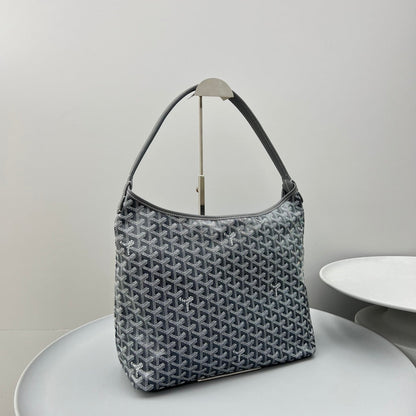 HOBO BOH¨¨ME 34 EN LONA GOYARDINE GRIS Y PIEL DE BECERRO