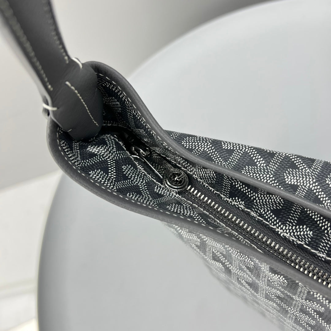 HOBO BOH¨¨ME 34 EN LONA GOYARDINE GRIS Y PIEL DE BECERRO