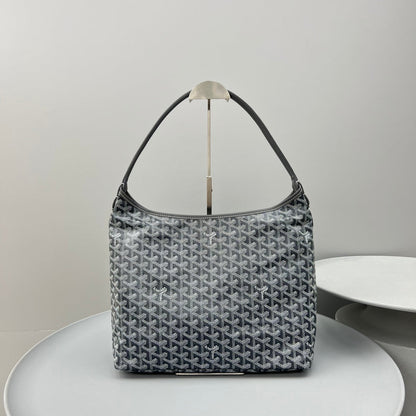 HOBO BOH¨¨ME 34 EN LONA GOYARDINE GRIS Y PIEL DE BECERRO