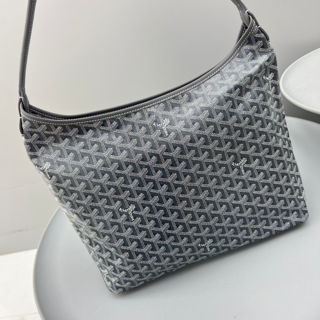 HOBO BOH¨¨ME 34 EN LONA GOYARDINE GRIS Y PIEL DE BECERRO