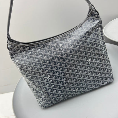 HOBO BOH¨¨ME 34 EN LONA GOYARDINE GRIS Y PIEL DE BECERRO