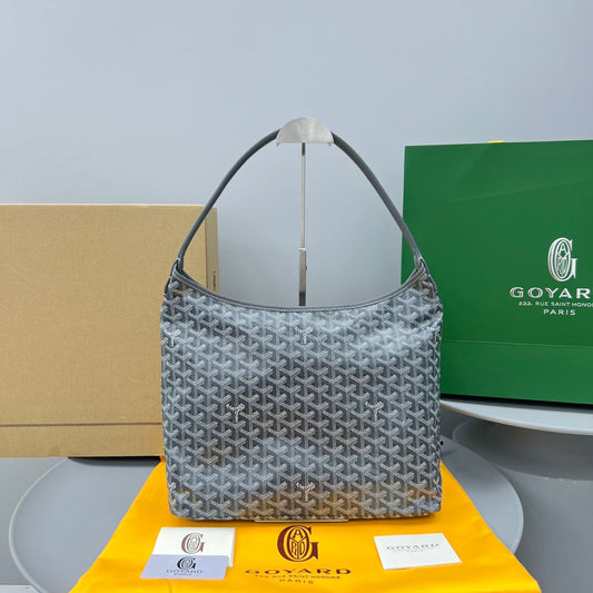 HOBO BOH¨¨ME 34 IN GREY GOYARDINE CANVAS AND CALFSKIN