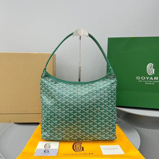 HOBO BOH¨¨ME 34 IN GREEN GOYARDINE CANVAS AND CALFSKIN