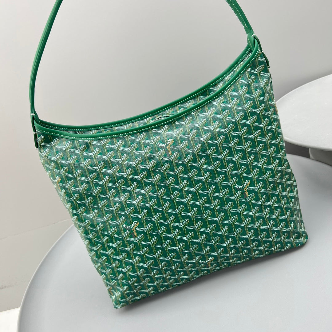 HOBO BOH¨¨ME 34 IN GREEN GOYARDINE CANVAS AND CALFSKIN