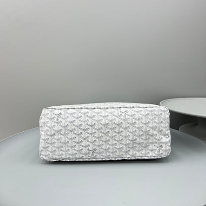 HOBO BOH¨¨ME 34 IN WHITE GOYARDINE CANVAS AND CALFSKIN