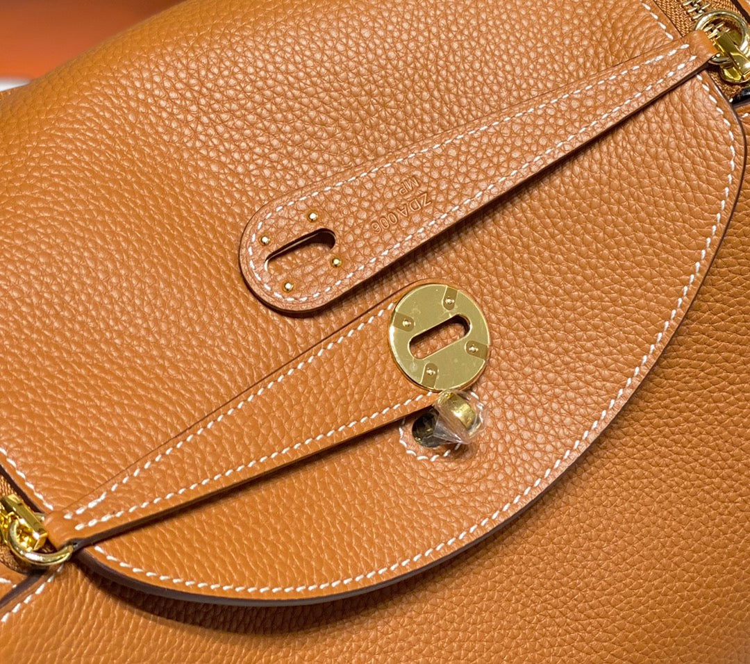 BOLSO HM LINDY 30 PIEL TAURILLON CLEMENCE NARANJA