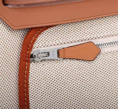 HM HERBAG ZIP 31 SIDRA Y PIEL DE BECERRO BLANCA CREMOSA